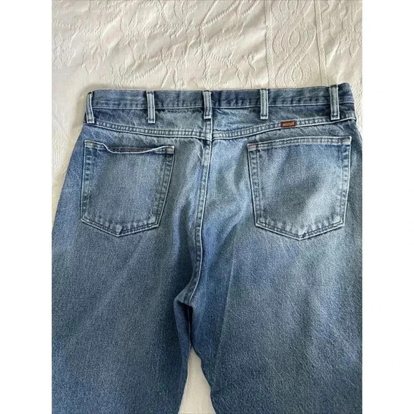 Vintage Rustler Jeans Men's 38x32 Blue Classic Straight 100% Soft Cotton Faded - Picture 9 of 13